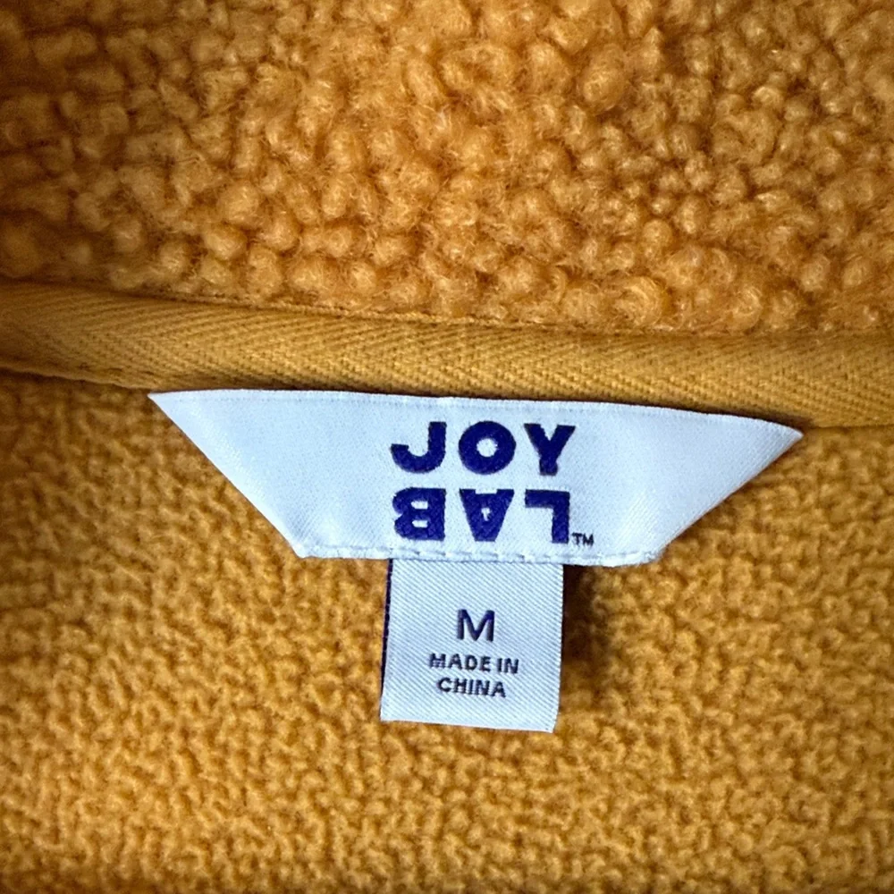 Joy Lab Women’s cropped mustard yellow and black Fleece half zip - Picture 3 of 6